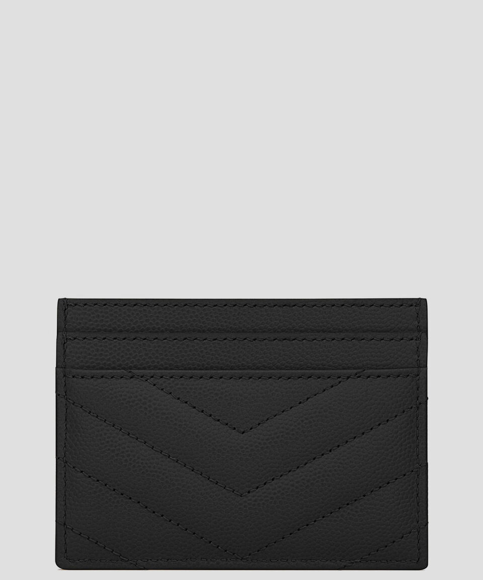 Saint Laurent Paris Tarjetero En Piel Con Líneas Mujer