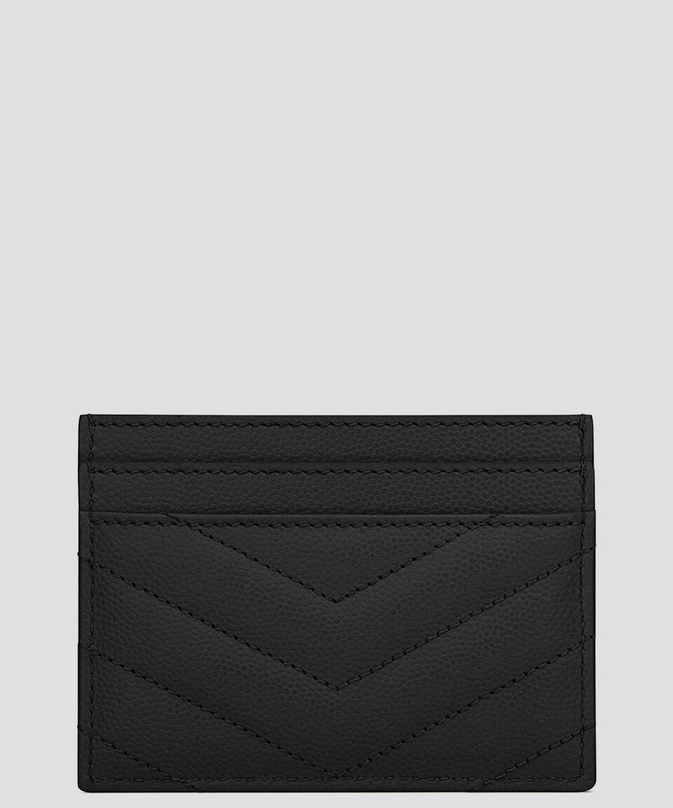 Saint Laurent Paris Tarjetero En Piel Con Líneas Mujer