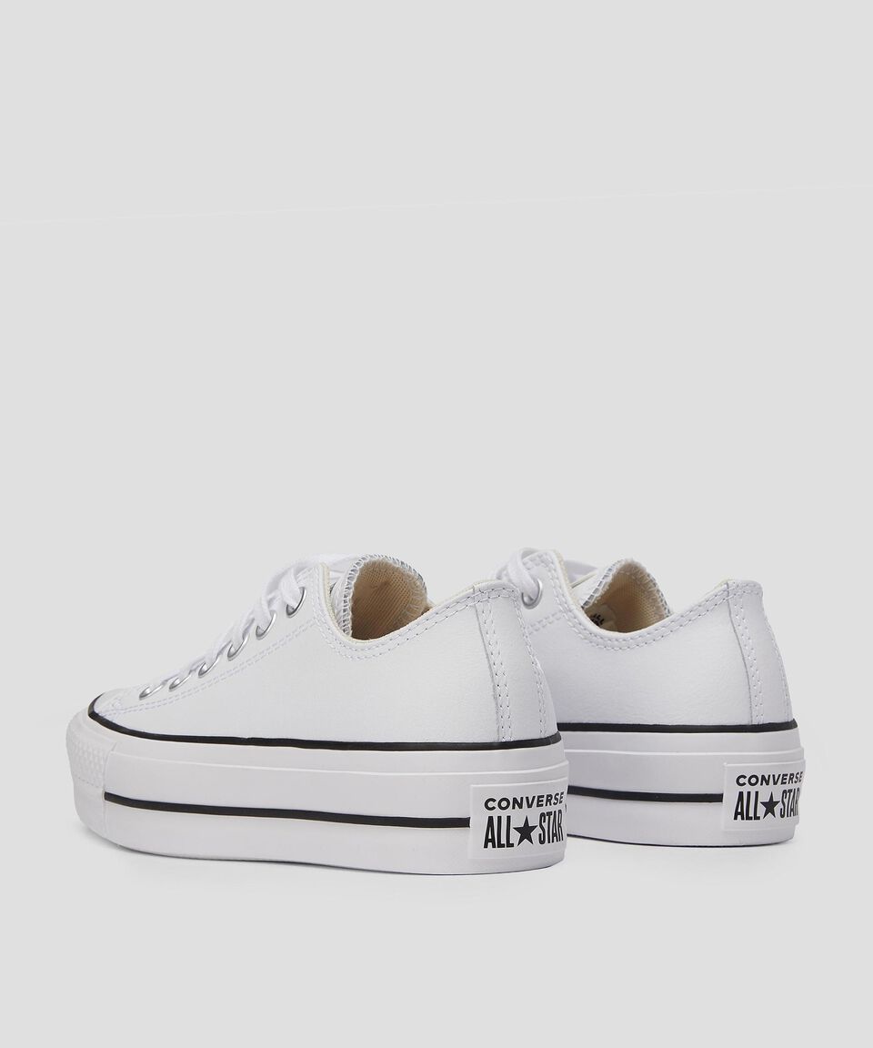 Converse Tenis Casuales Con Plataforma En Piel Color Blanco Mujer