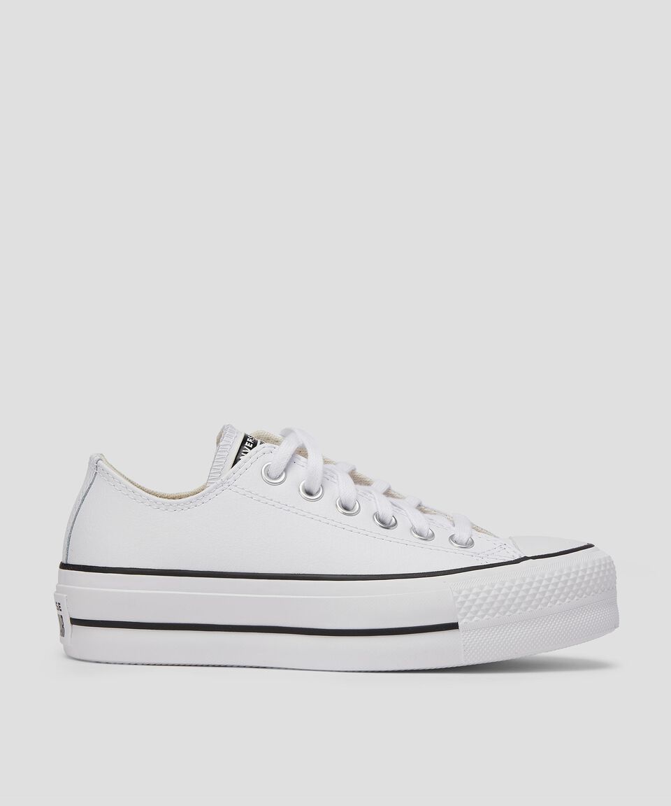 Converse Tenis casuales con plataforma en piel color blanco Mujer