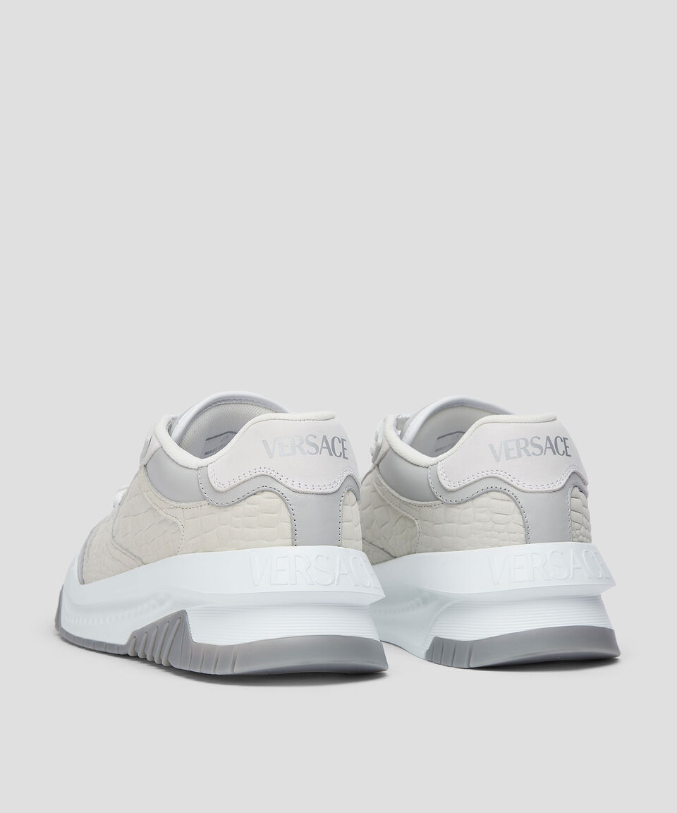 Versace Tenis Casuales Con Plataforma Odissea En Piel Vacuna Hombre