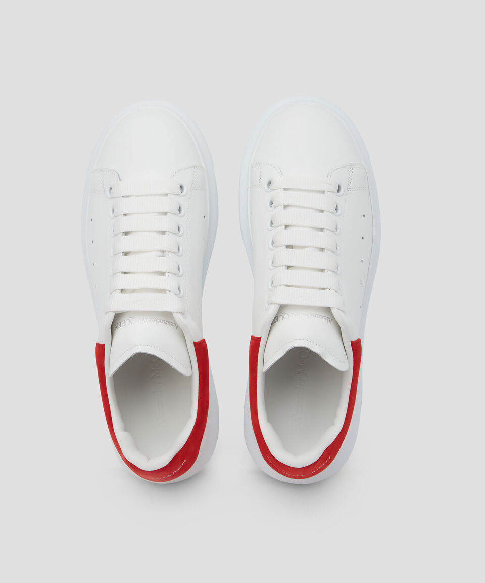 McQueen Tenis Casuales Con Plataforma Oversized Lust Red En Piel Blancos Hombre