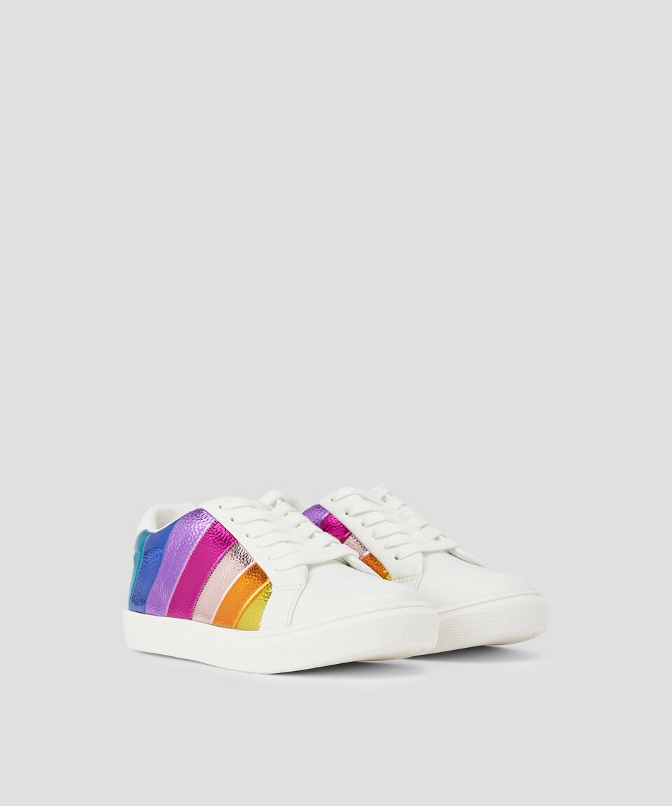 Kurt Geiger Tenis De Piel Mini Lane Con Franjas Metalizadas Niña