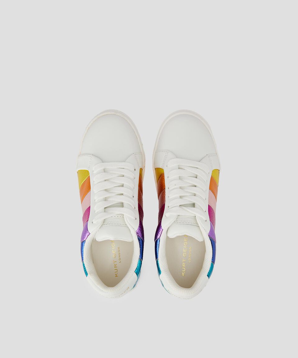 Kurt Geiger Tenis De Piel Mini Lane Con Franjas Metalizadas Niña