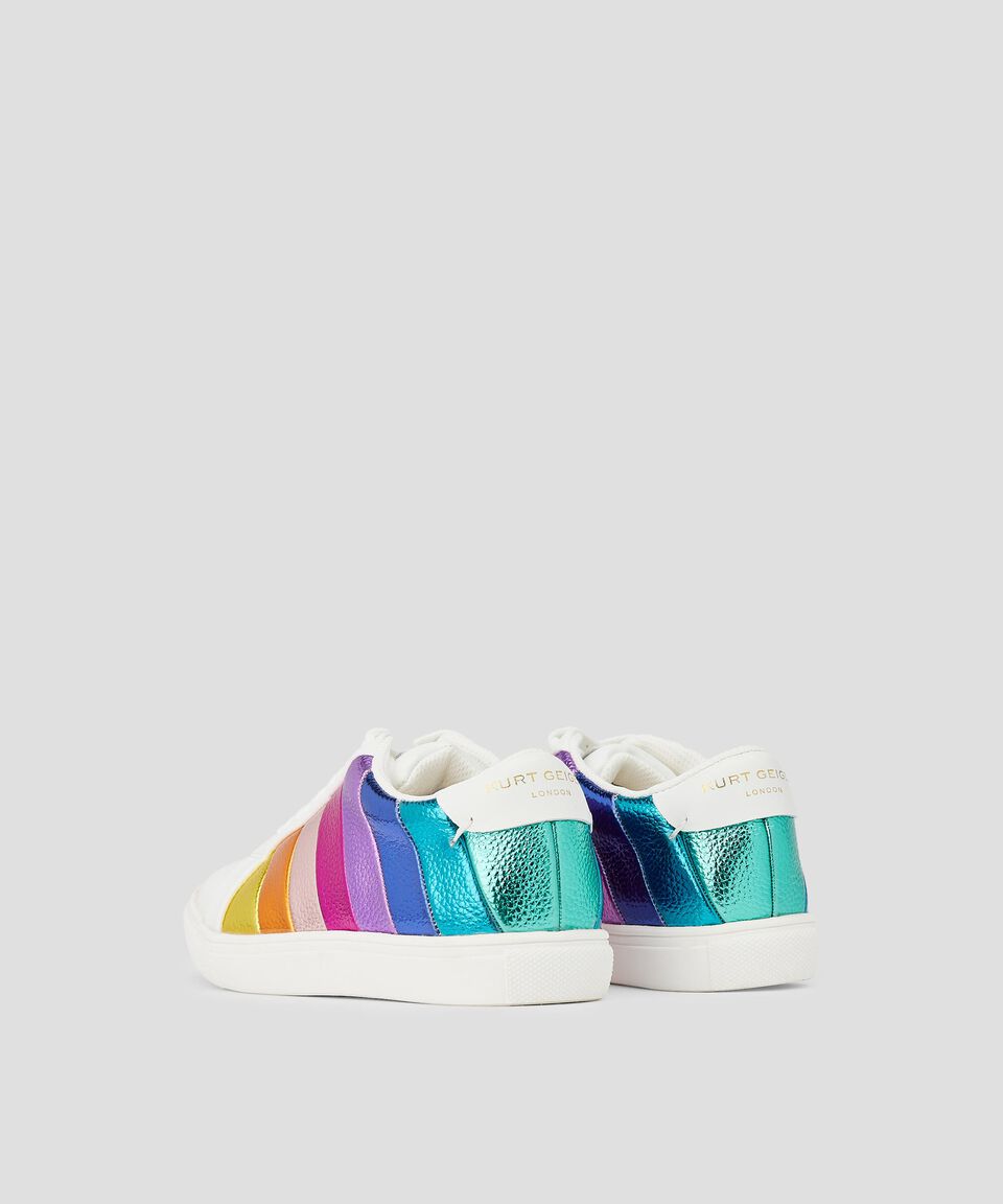 Kurt Geiger Tenis De Piel Mini Lane Con Franjas Multicolor Niña