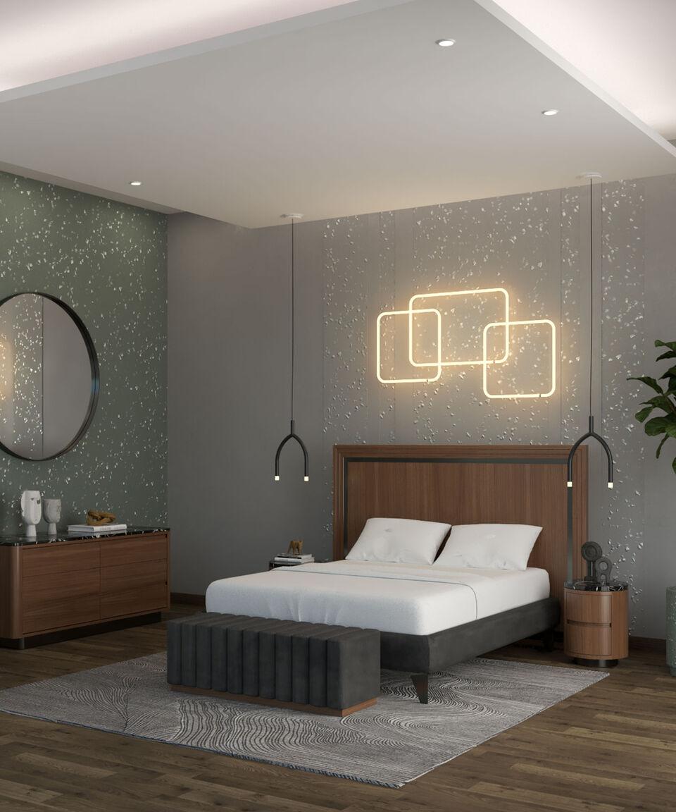 The MAAD Collection Buró Alan En Nogal Y Mármol