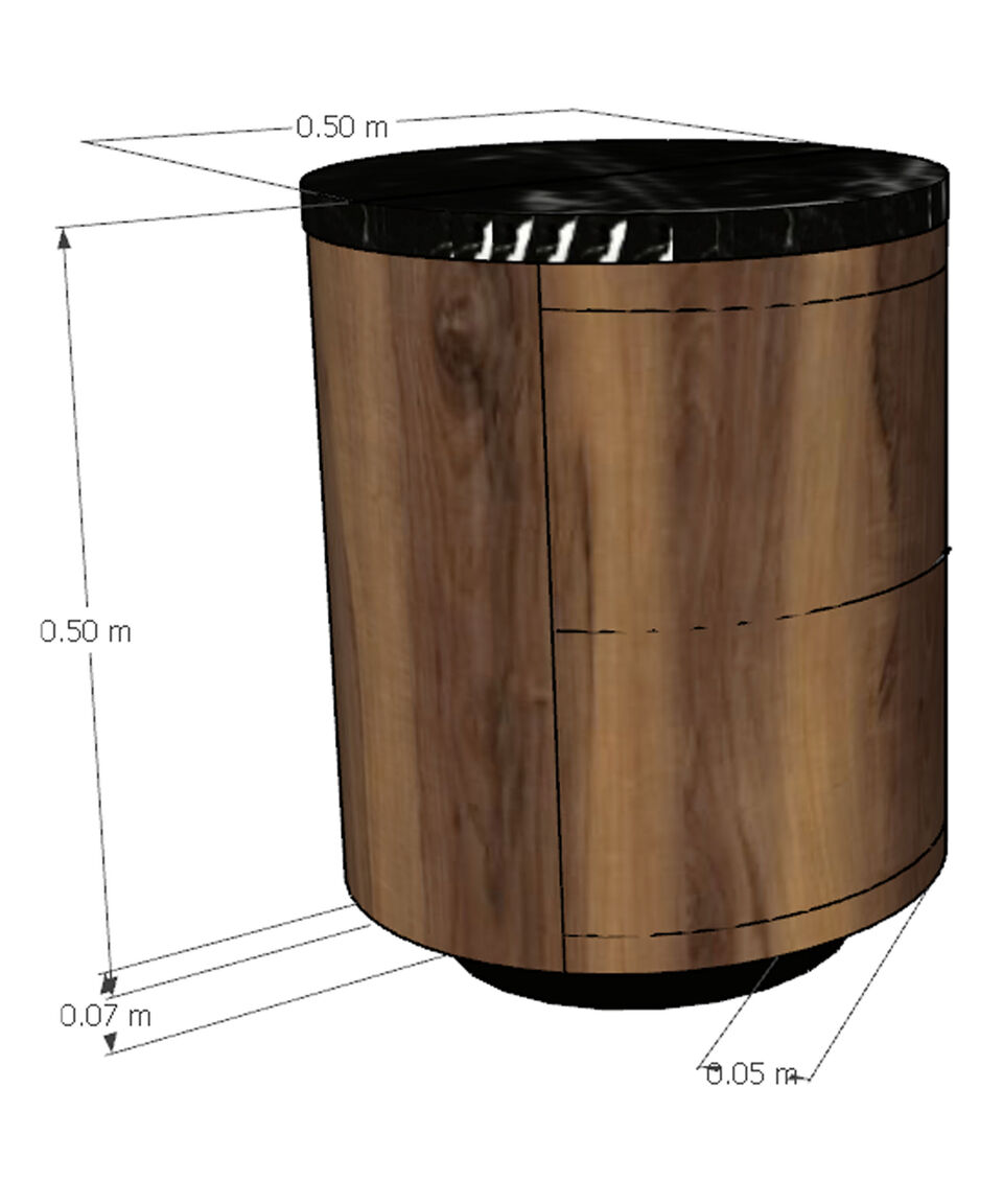 The MAAD Collection Buró Alan En Nogal Y Mármol