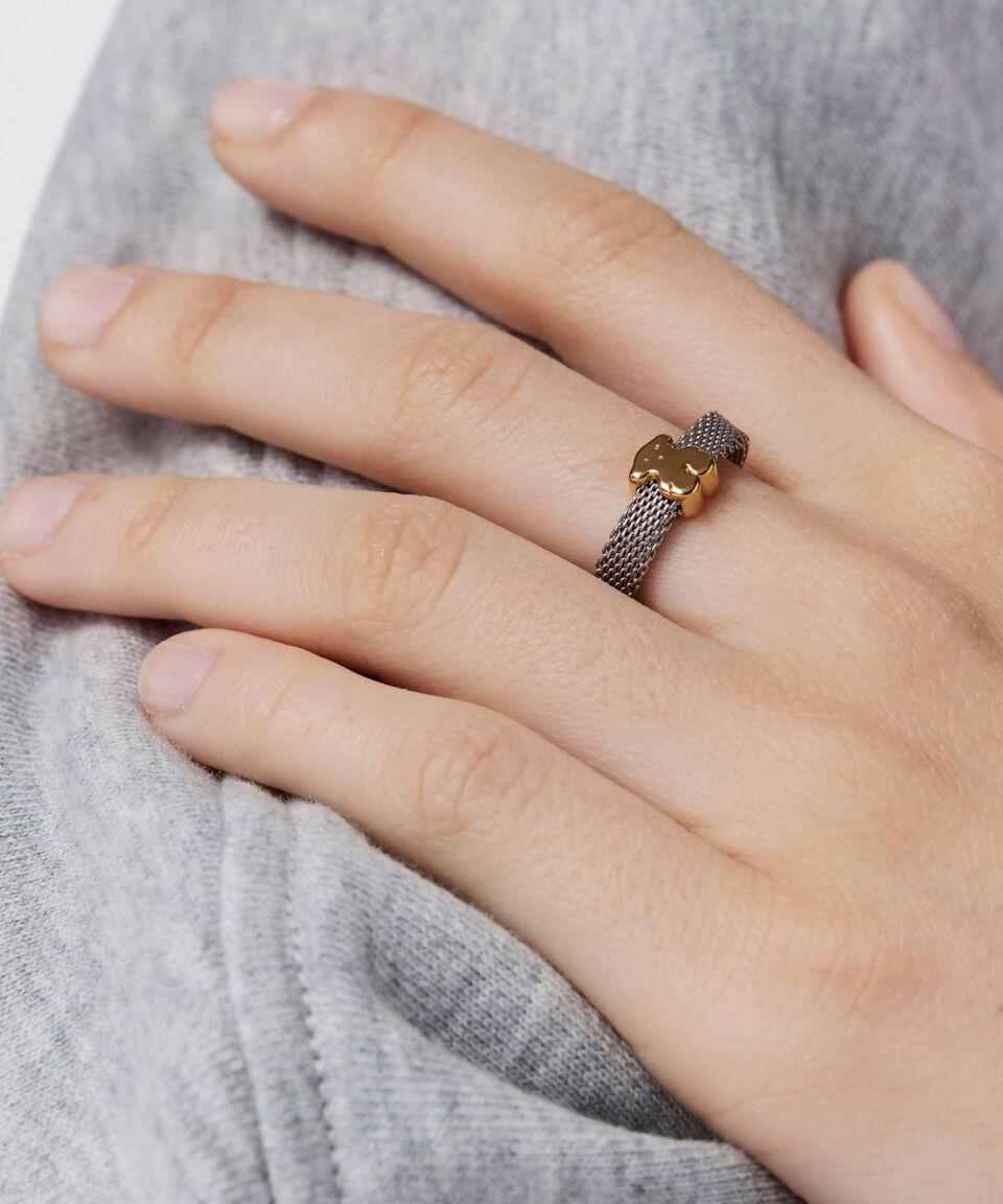 Tous Anillo Icon Mesh Oso Mujer