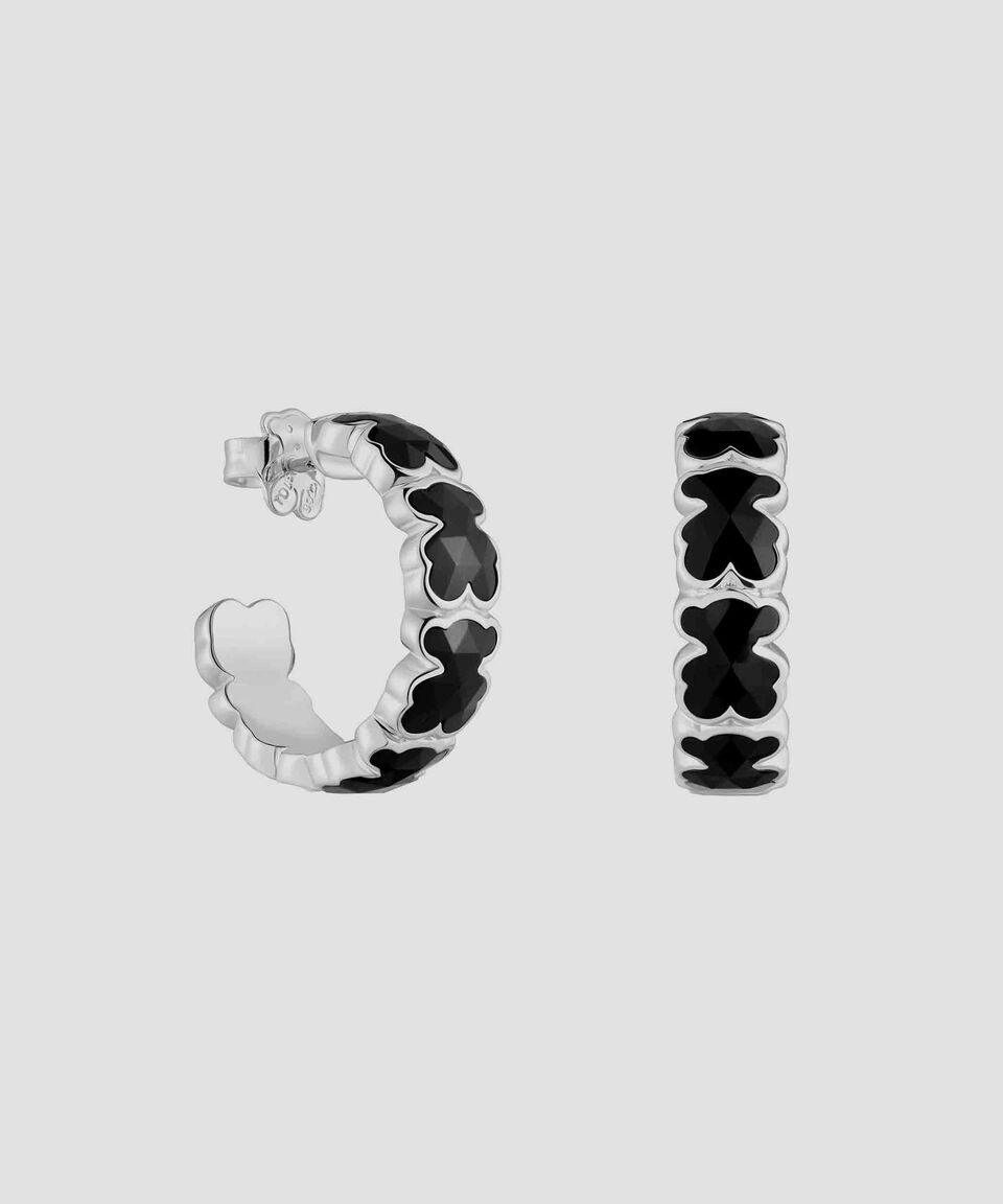 Tous Aretes en plata .925 icon Color con ónix Mujer