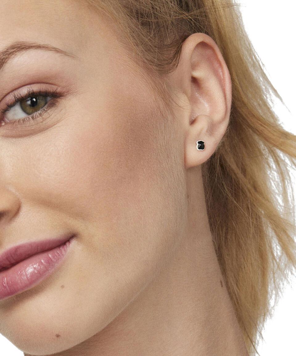Tous Aretes En Plata Con ónix Mujer
