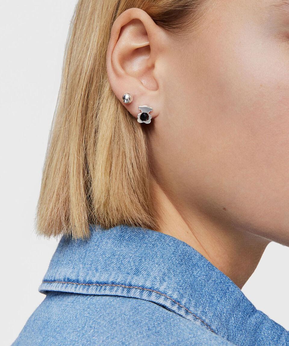 Tous Aretes En Plata Oso Con ónix Facetado Mujer