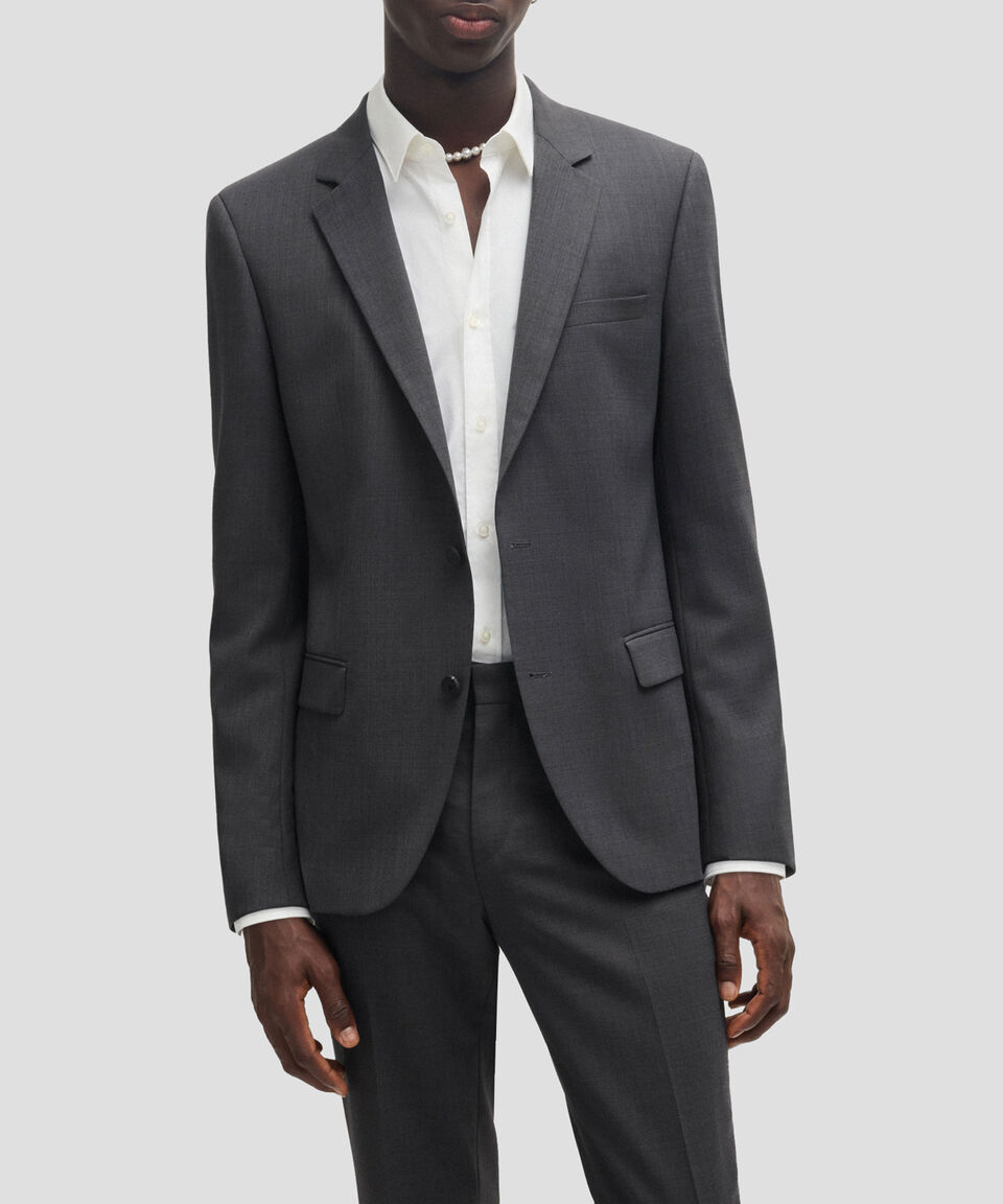 Hugo Traje Slim Fit En Paño Elástico Jaspeado Tipo Piel De Tiburón Hombre