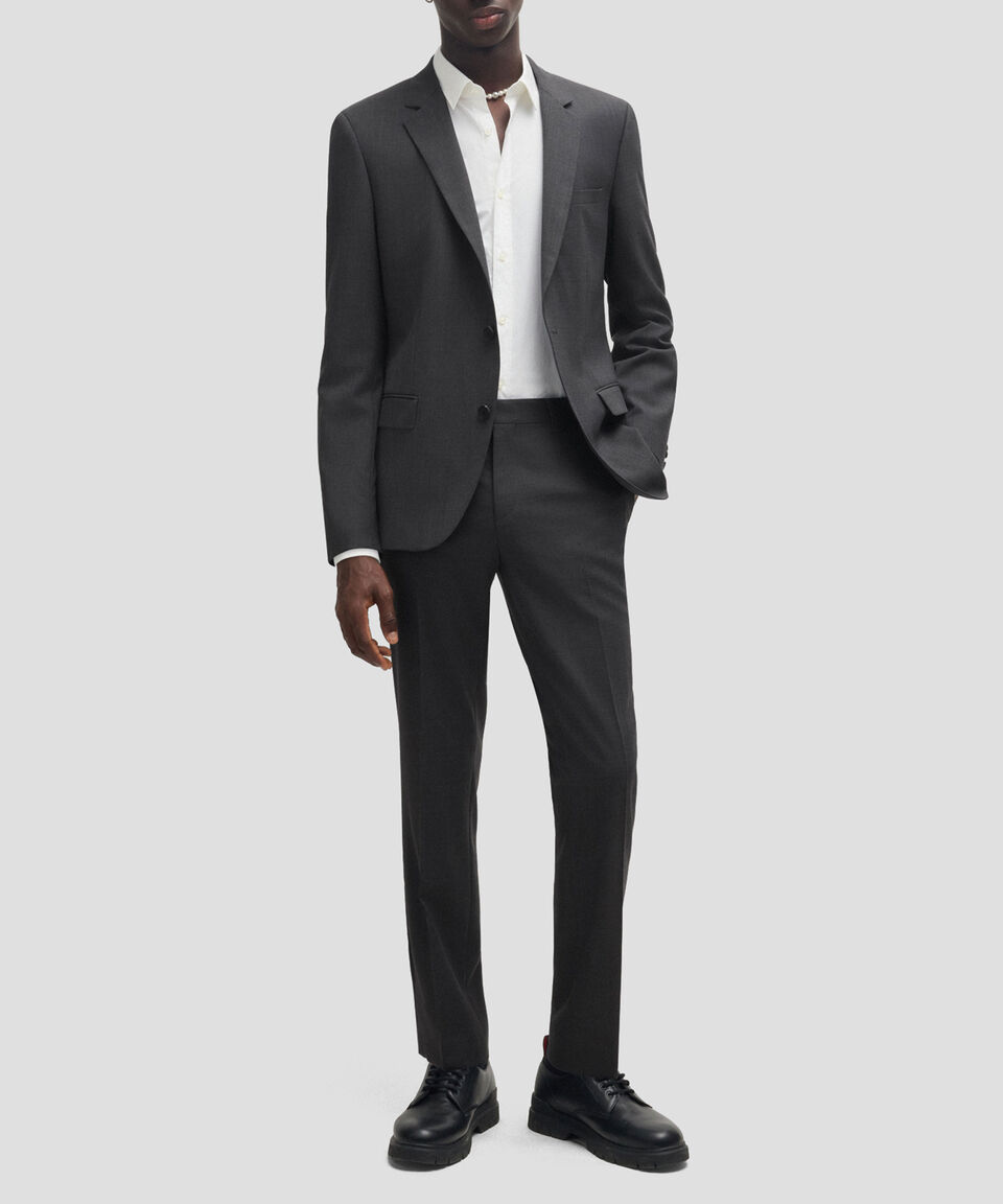 Hugo Traje slim fit en paño elástico jaspeado tipo piel de tiburón Hombre