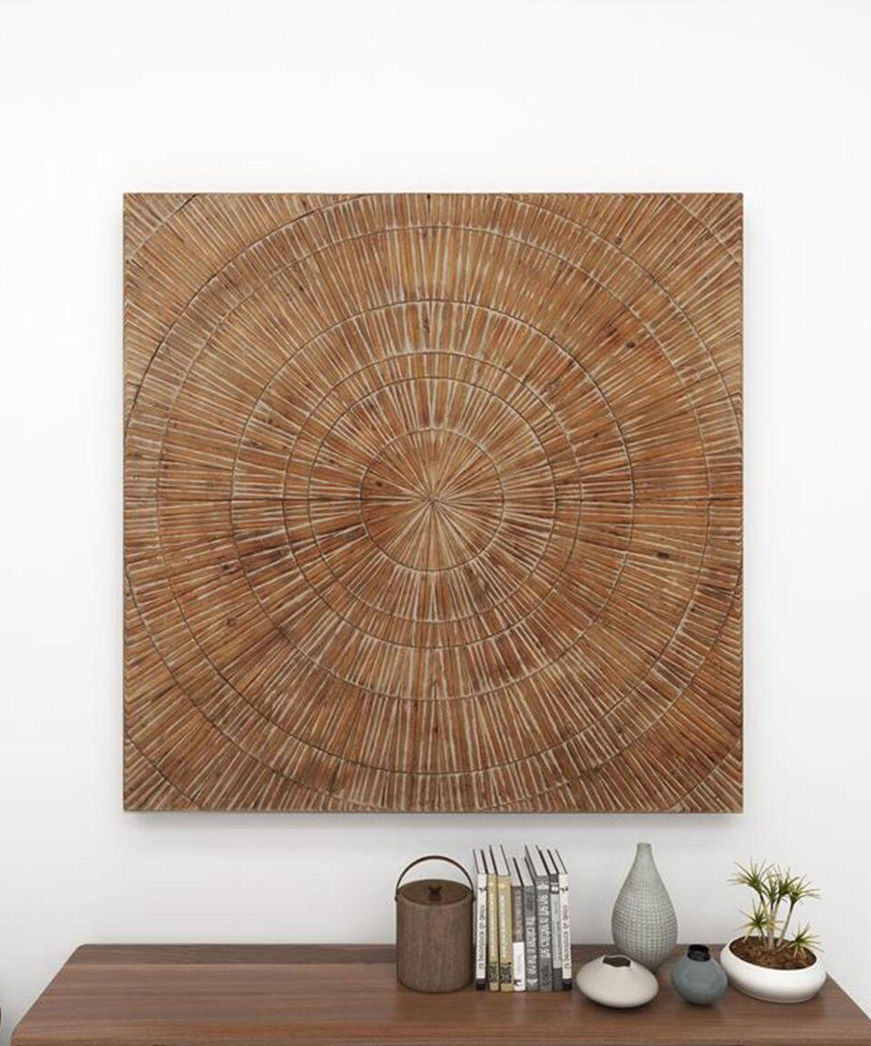 Uma Cuadro Decorativo Para Pared Radial En Madera