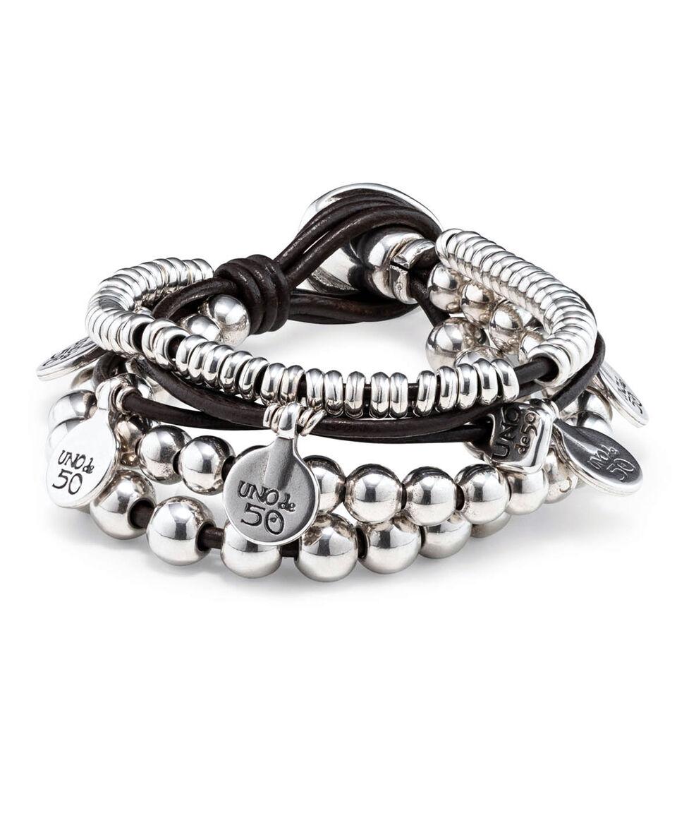 UNO DE 50 Pulsera cuádruple El Lío Pardo Mujer