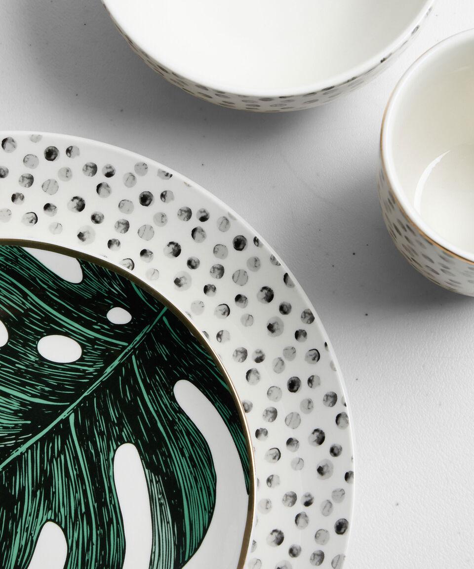 Crown Baccara Vajilla 16 Piezas Chrom Gota Hojas De Palmeras