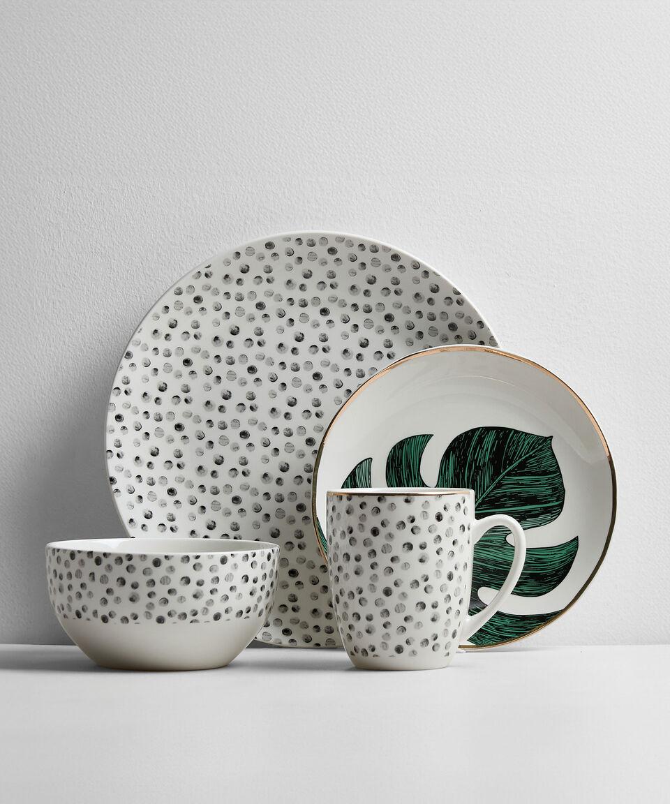 Crown Baccara Vajilla 16 Piezas Chrom Gota hojas de palmeras