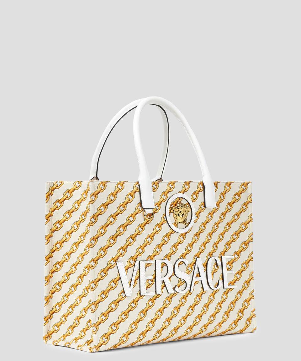 Versace Bolsa Tote Con Logo Mujer