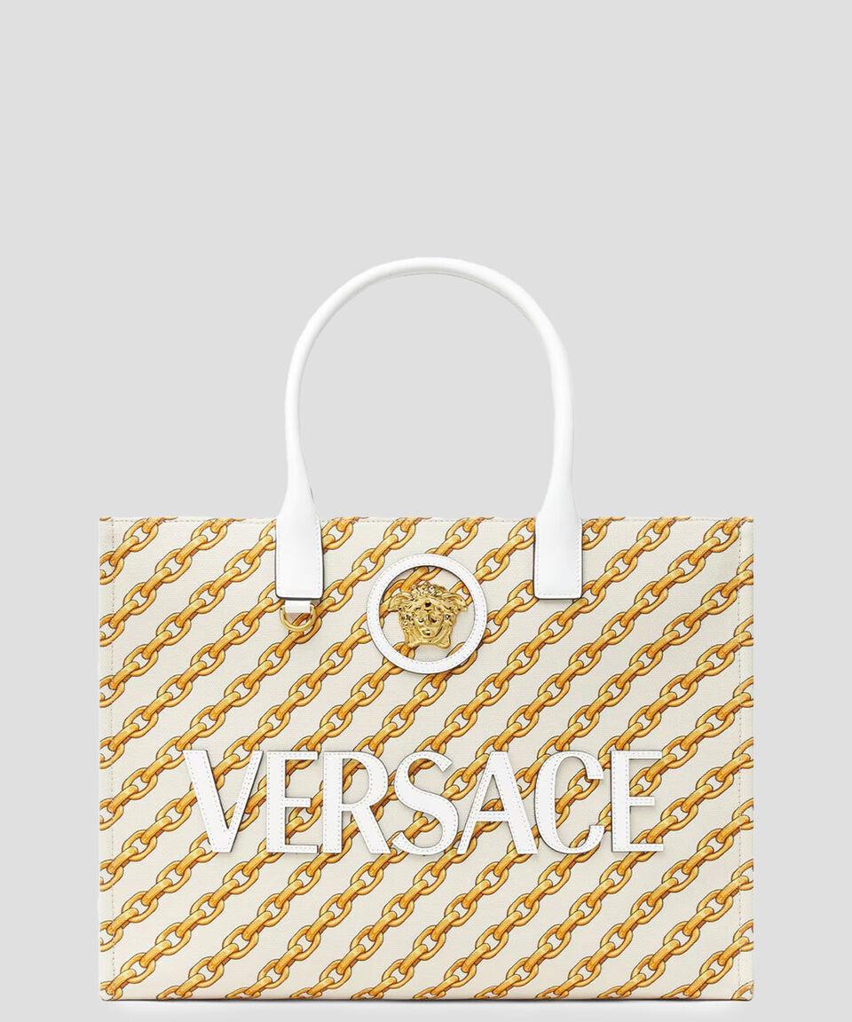 Versace Bolsa Tote Con Logo Mujer