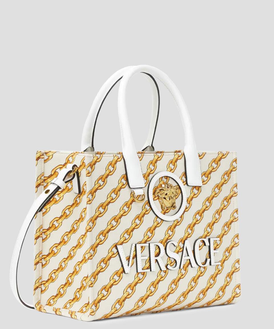 Versace Bolsa Tote Con Logo Mujer