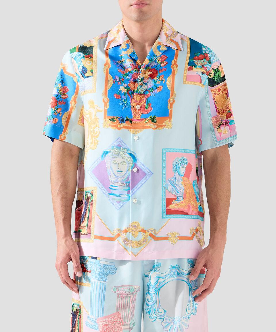 Versace Camisa estampada con manga corta Hombre