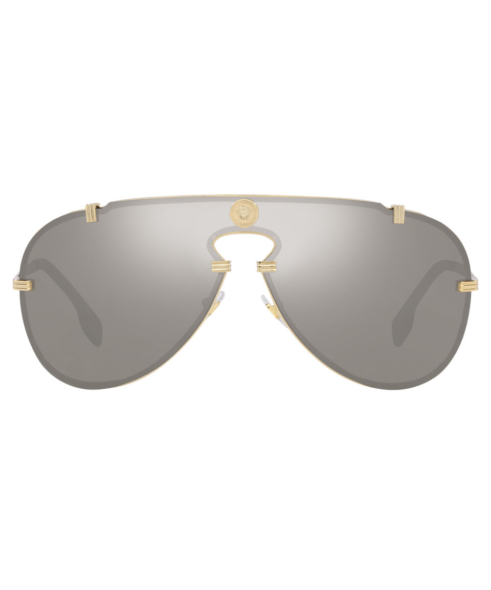 Versace Lentes de sol ovalados grises Hombre