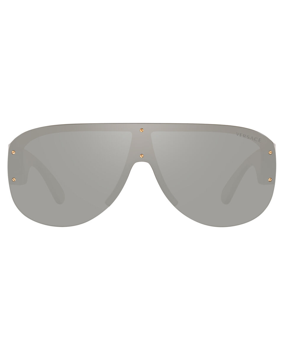 Versace Lentes de sol ovalados grises Hombre