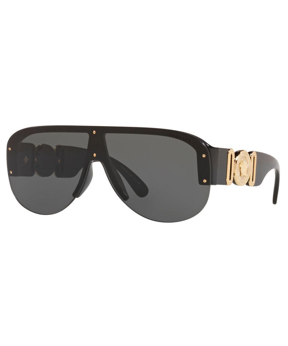 Versace Lentes De Sol Ovalados Negros Hombre