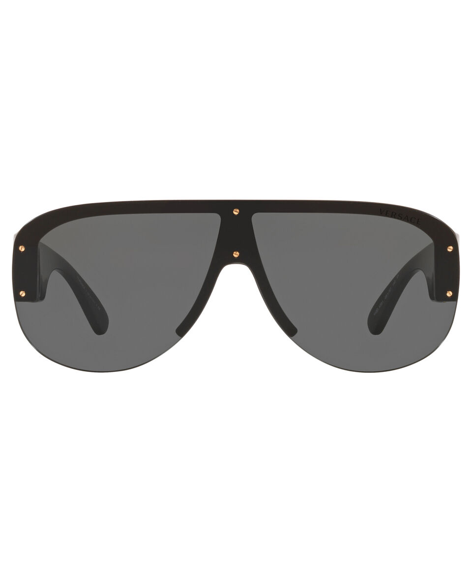 Versace Lentes de sol ovalados negros Hombre