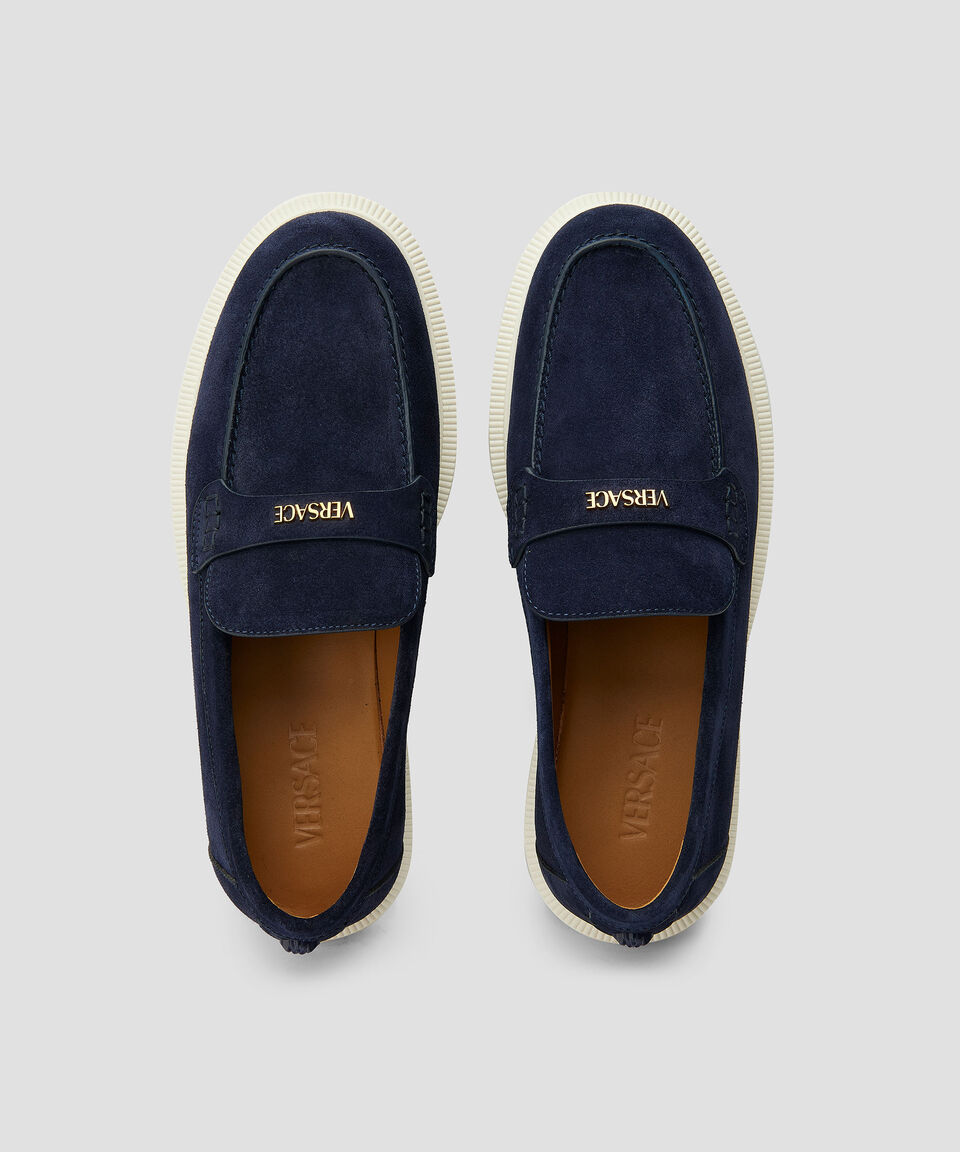 Versace Mocasines En Piel Gamuza Con Cinta Hombre