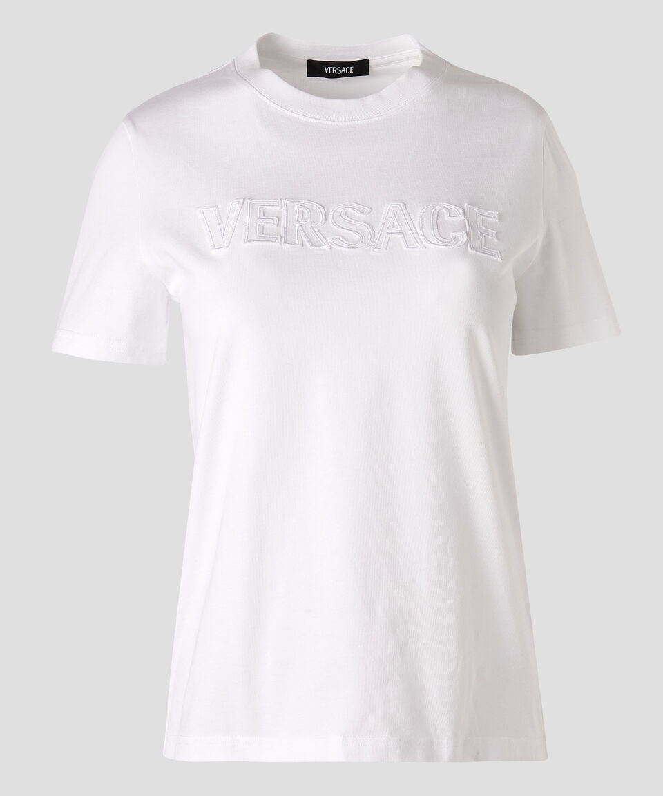 Versace Playera Con Logo De Manga Corta Mujer
