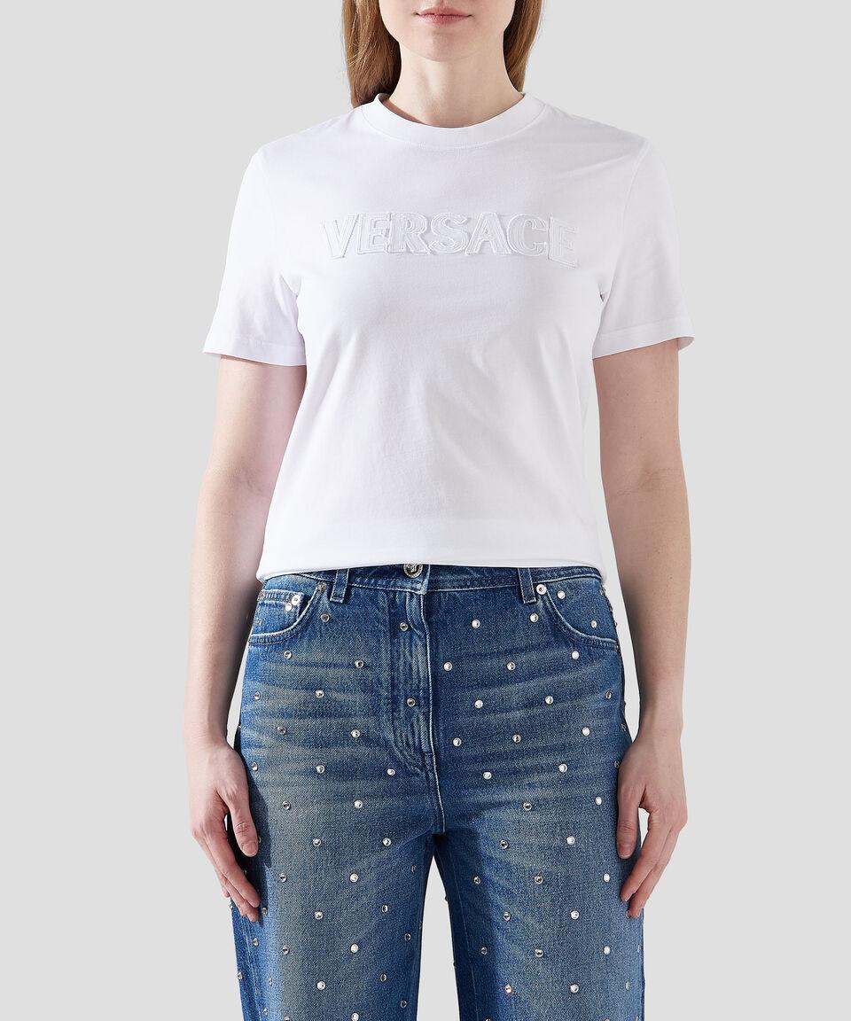 Versace Playera con logo de manga corta Mujer