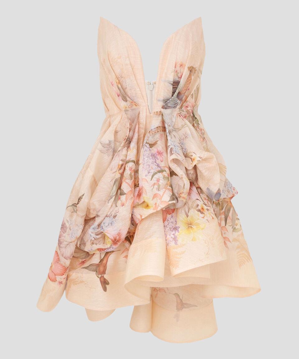 Zimmermann Vestido Corto Con Flores Sin Mangas Mujer