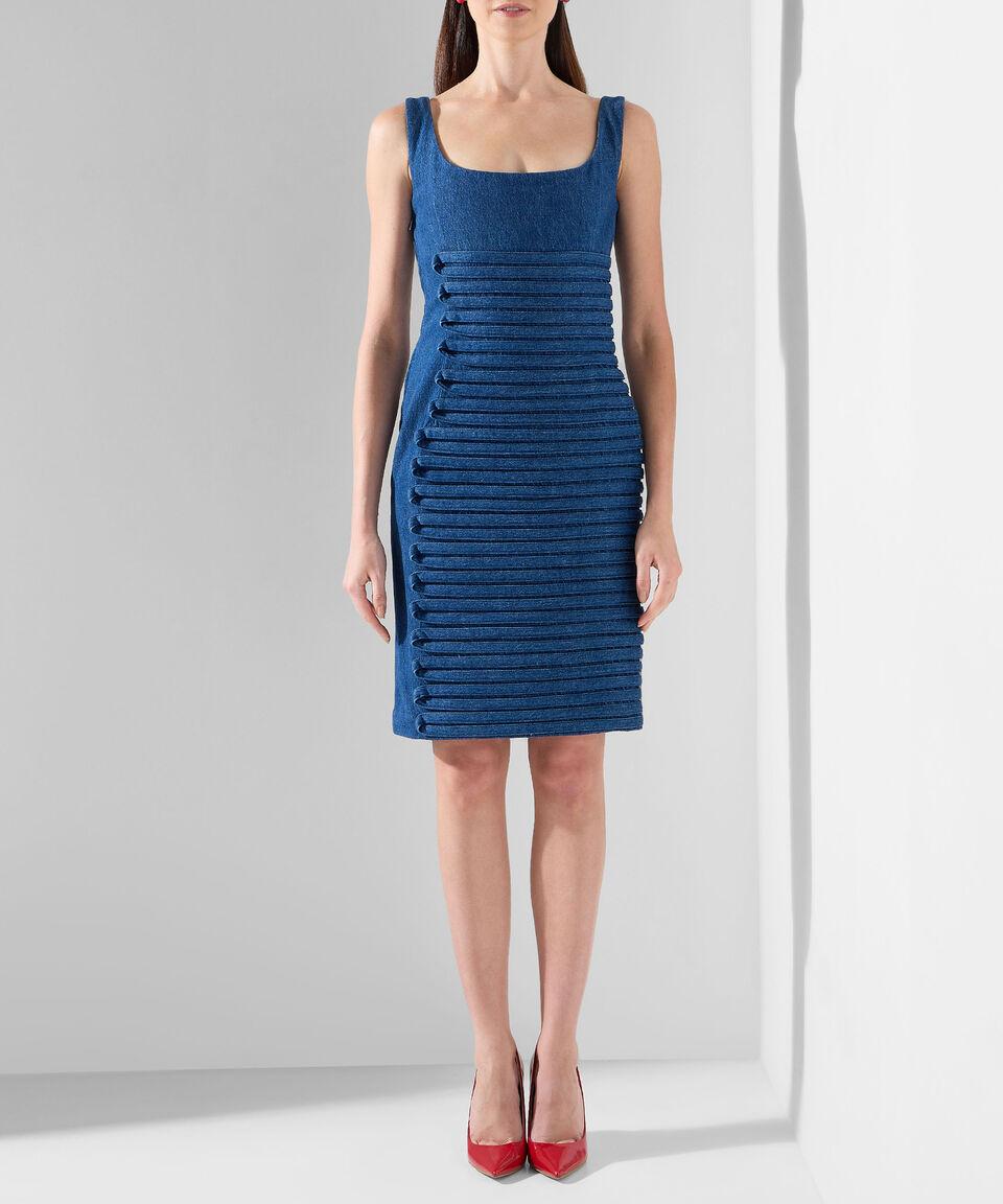 Versace Vestido de mezclilla midi Embroiderd sin mangas Mujer