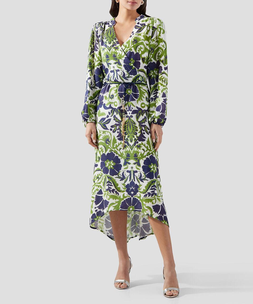 Pertegaz Vestido largo estampado de manga larga Mujer