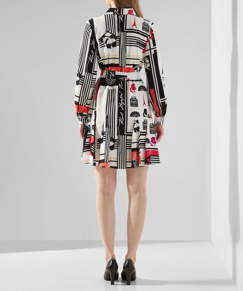 Karl Lagerfeld Vestido Midi Manga Larga Estampado Mujer