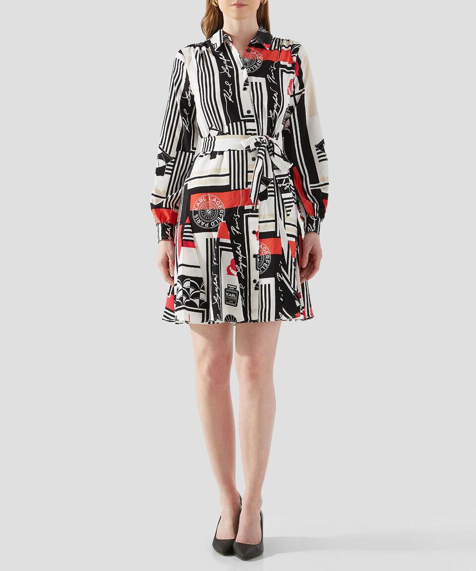 Karl Lagerfeld Vestido Midi manga larga estampado Mujer