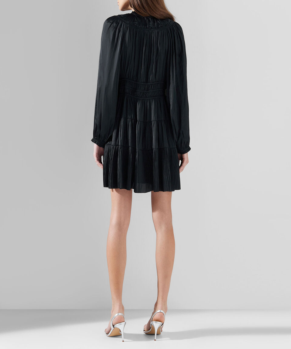 Ulla Johnson Vestido Midi Manga Larga Plisado Mujer