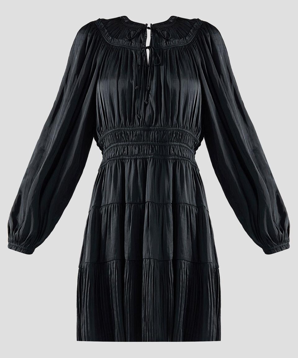 Ulla Johnson Vestido Midi Manga Larga Plisado Mujer