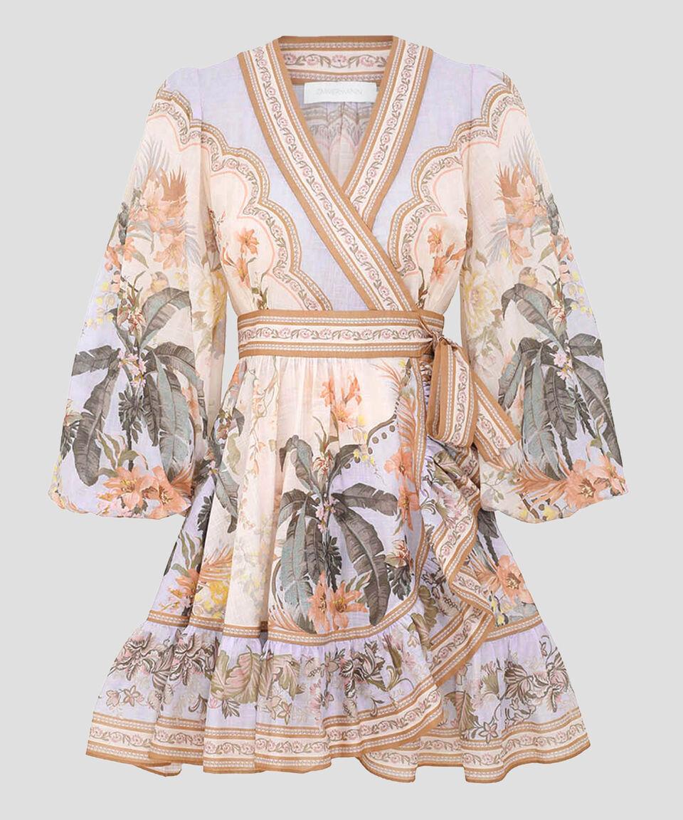 Zimmermann Vestido Mini Con Manga Larga Estampado Wylie Mujer
