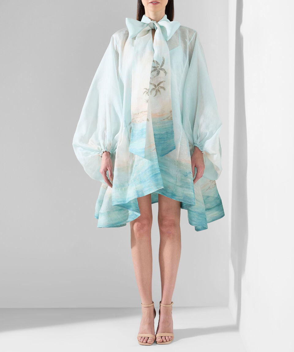 Zimmermann Vestido mini Illuminate Billow manga larga Mujer