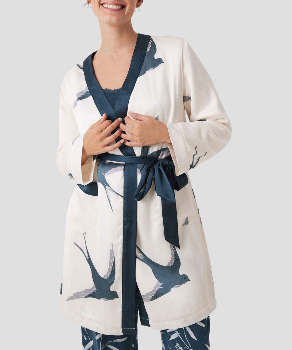 Women'Secret Bata para Dormir con pájaros Mujer