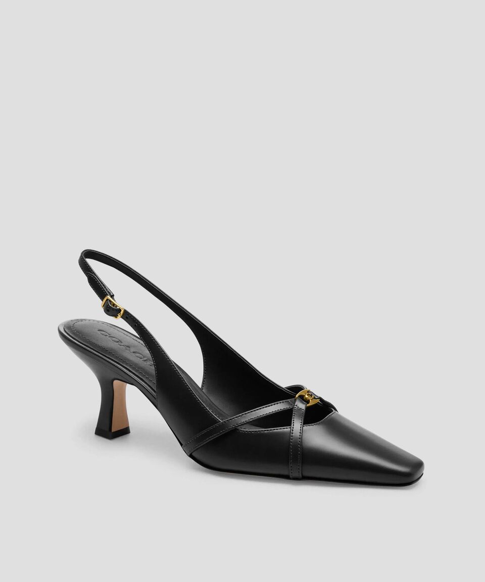 Coach Zapatillas Slingback Rowyn Con Tacón Medio De Aguja Mujer