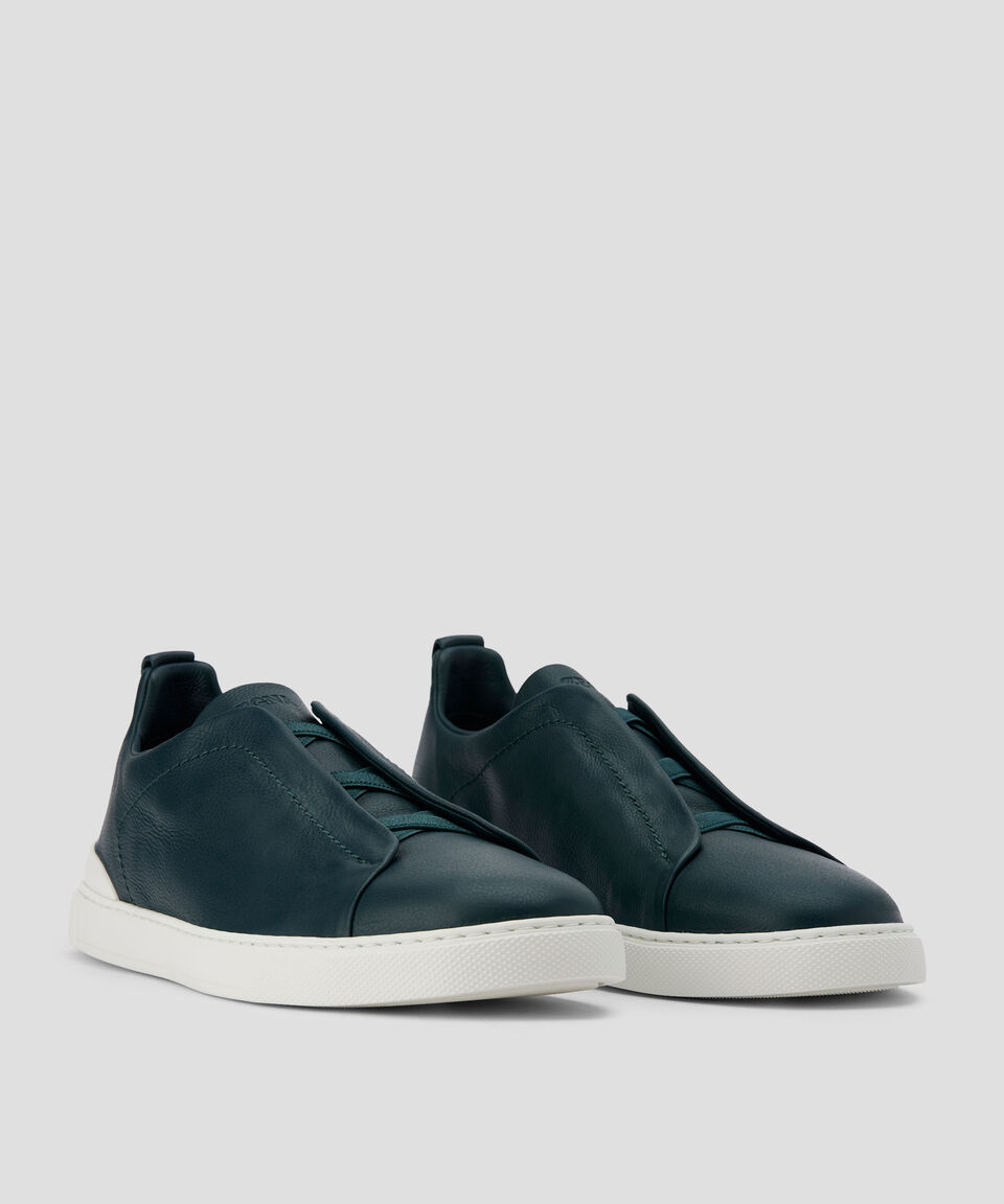Zegna Tenis Casuales En Piel Triple Stitch Hombre