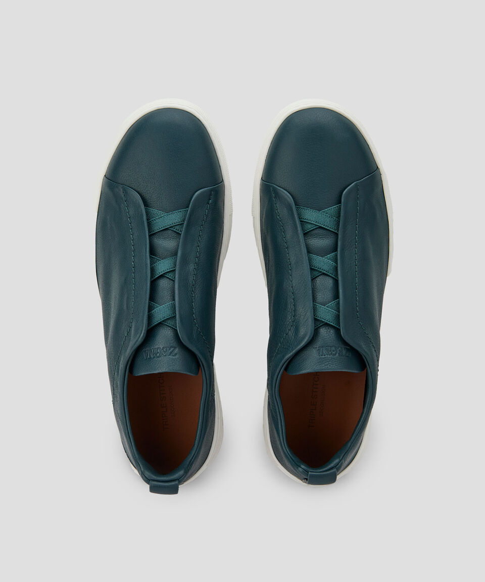 Zegna Tenis Casuales En Piel Triple Stitch Hombre