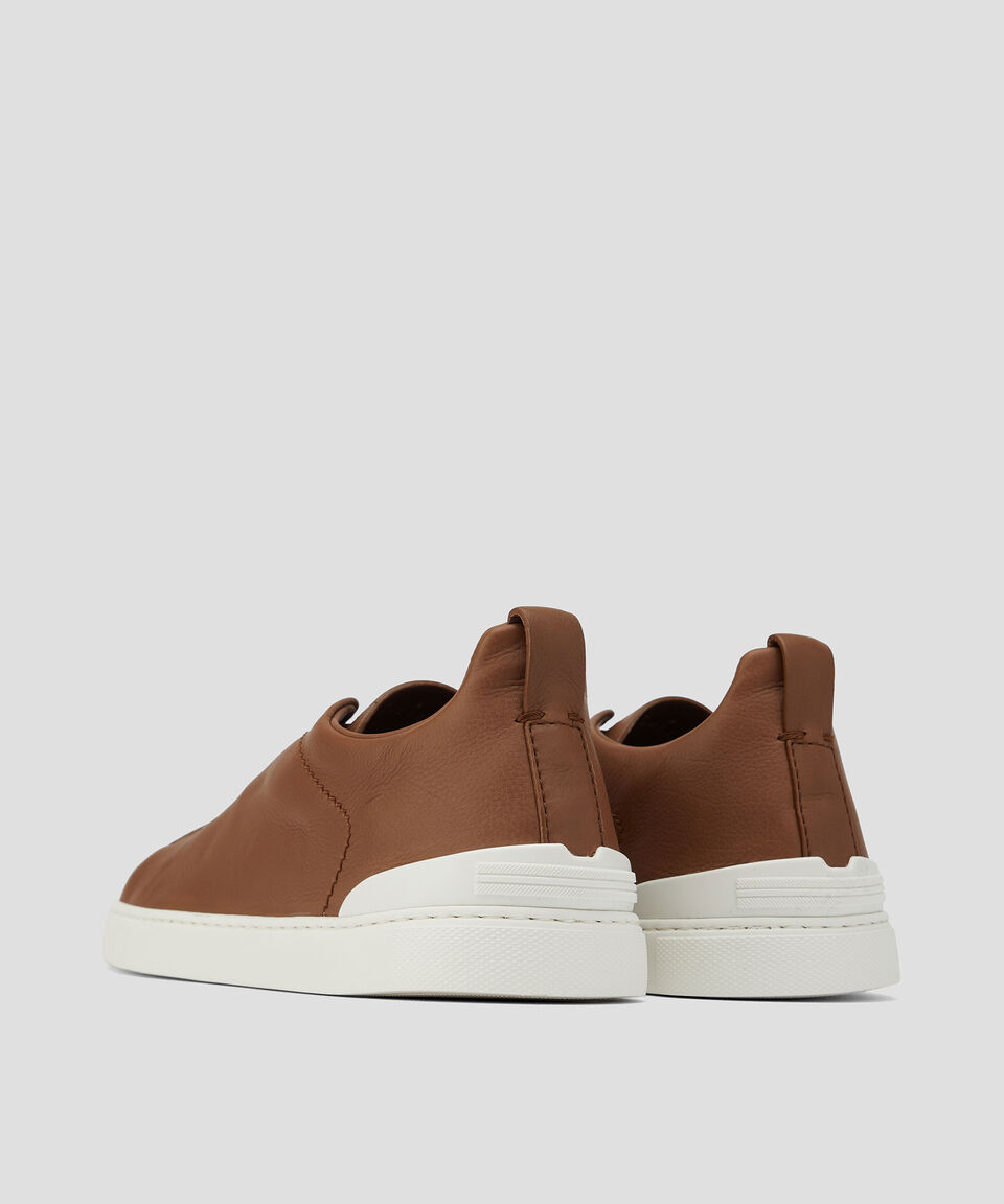 Zegna Tenis Casuales En Piel Triple Stitch Hombre