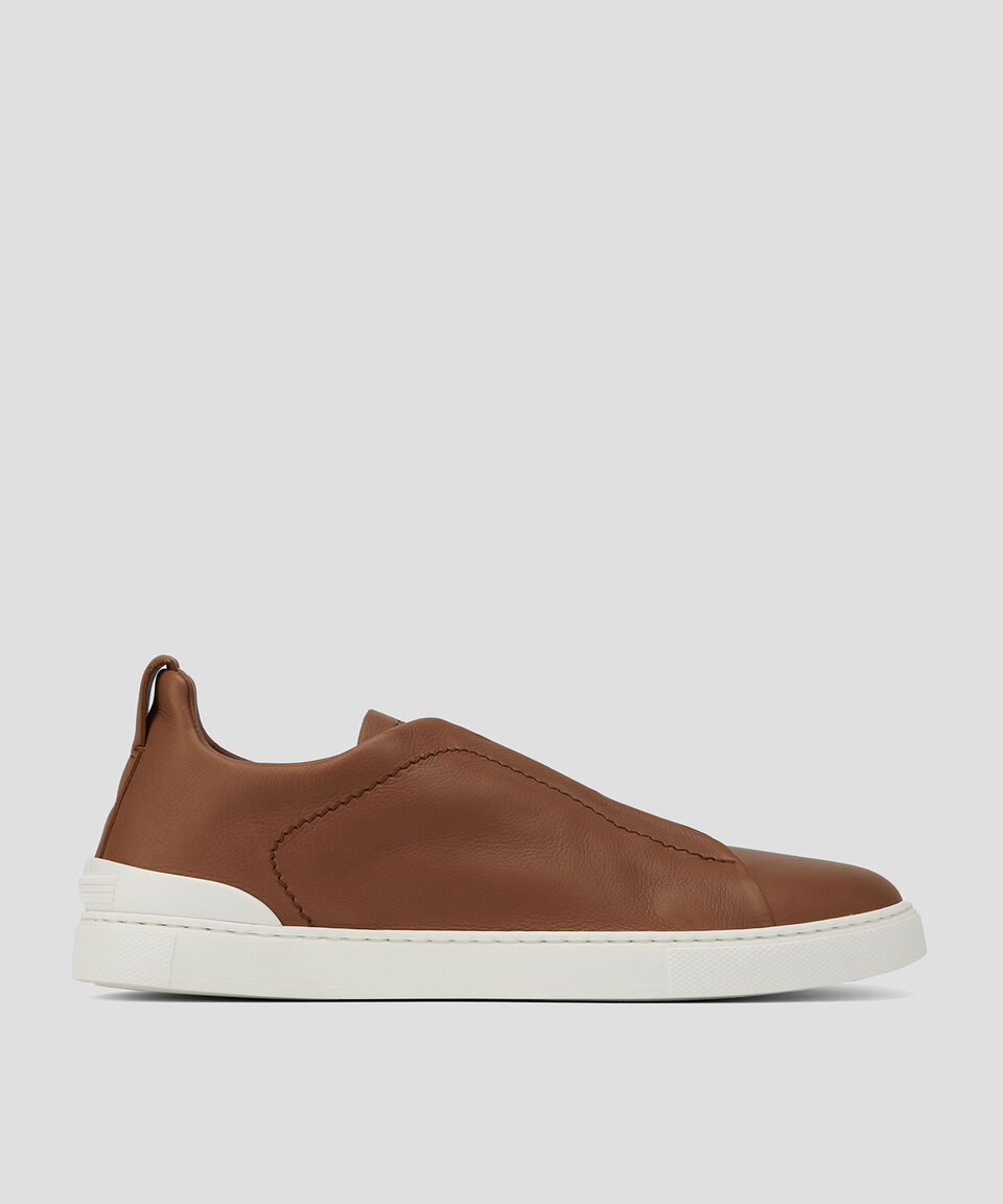 Zegna Tenis casuales en piel Triple Stitch Hombre