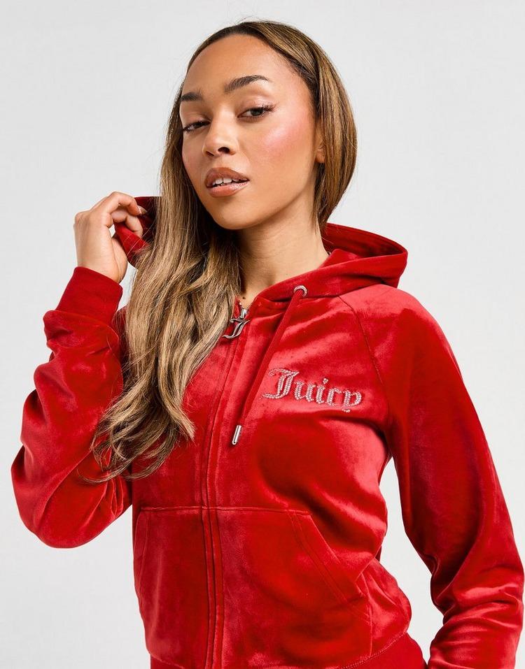 JD Sports JUICY COUTURE Sudadera Con Capucha Zip Logo Velour Diamante