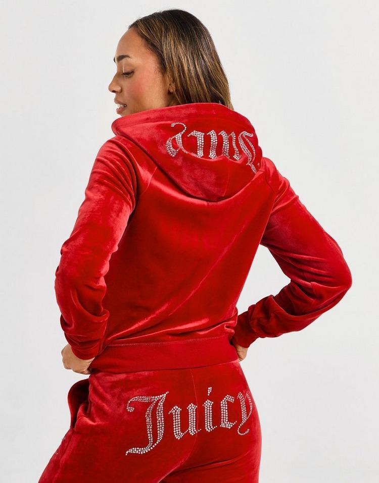 JD Sports JUICY COUTURE Sudadera con capucha Zip Logo Velour Diamante