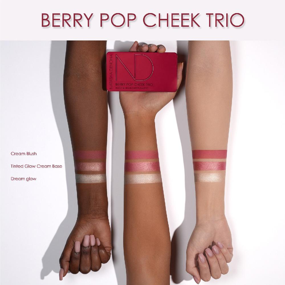 Natasha Denona Berry Pop Cheek Trio - Paleta De Blush E Iluminadores